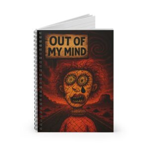 Spiral notebook with "Out of My Mind" cover